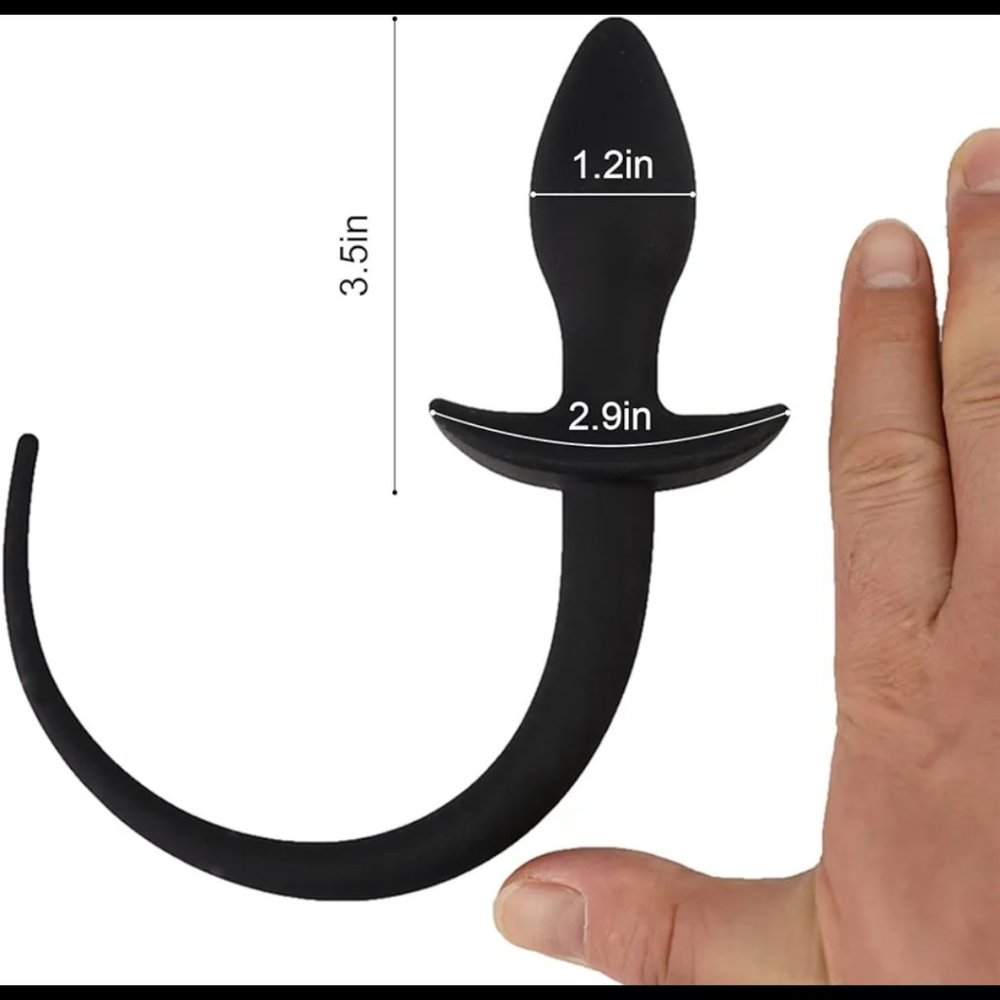 Black Silicone Butt Plug Tail